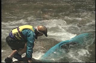 How to deal with a pinned kayak or raft or canoe