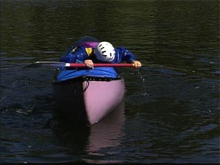 Finishing a canoe roll
